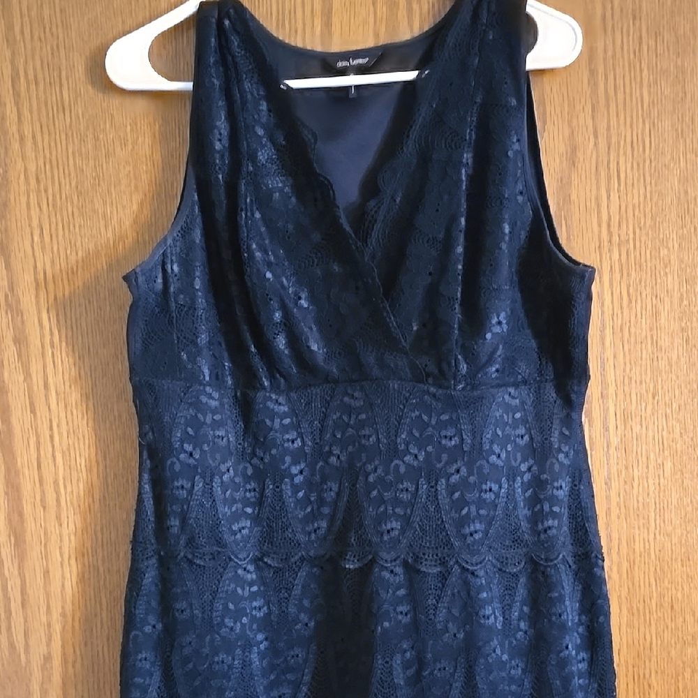 Daisy Fuentes Black Lace Sleeveless Dress